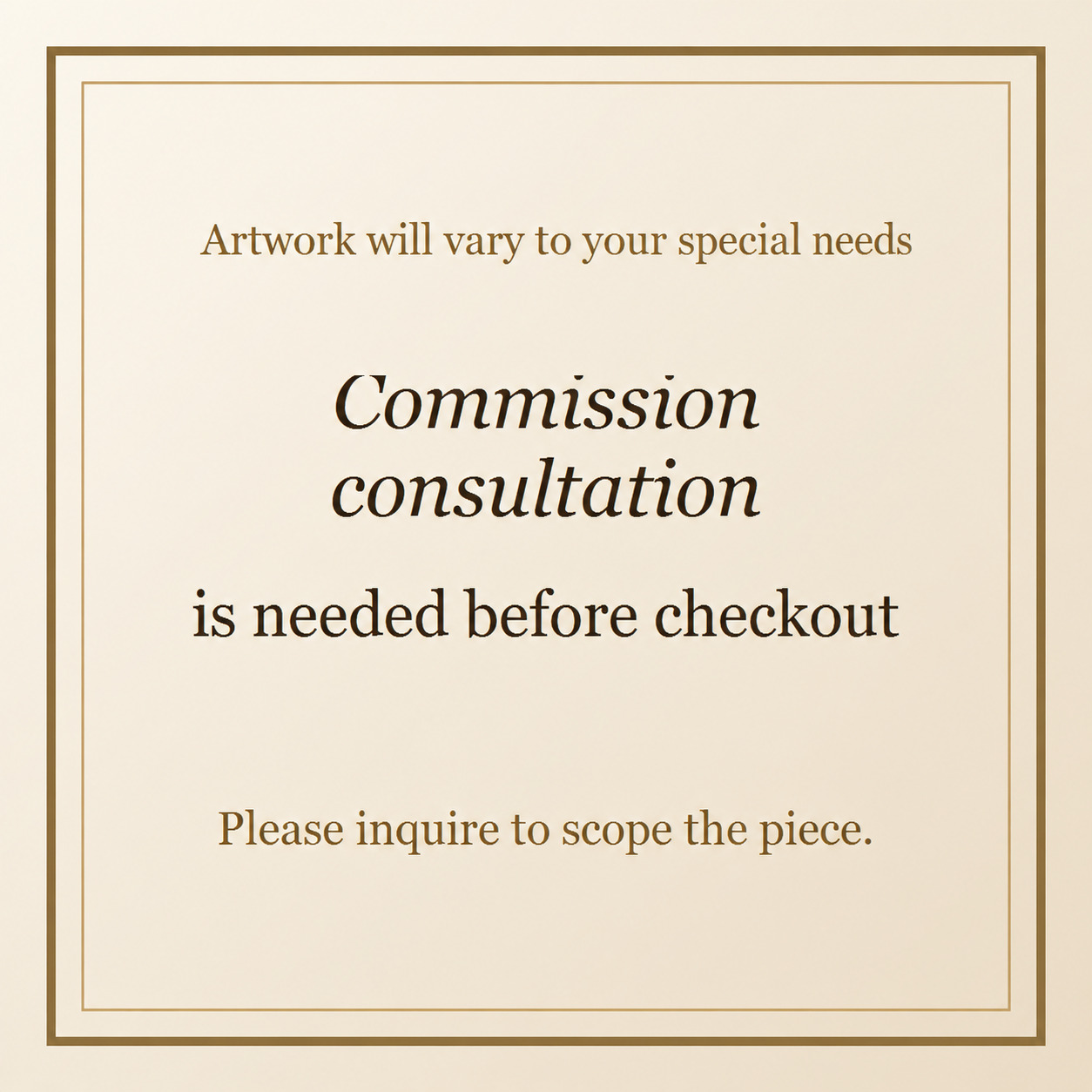 Commission consultation is needed before checkout placeholder